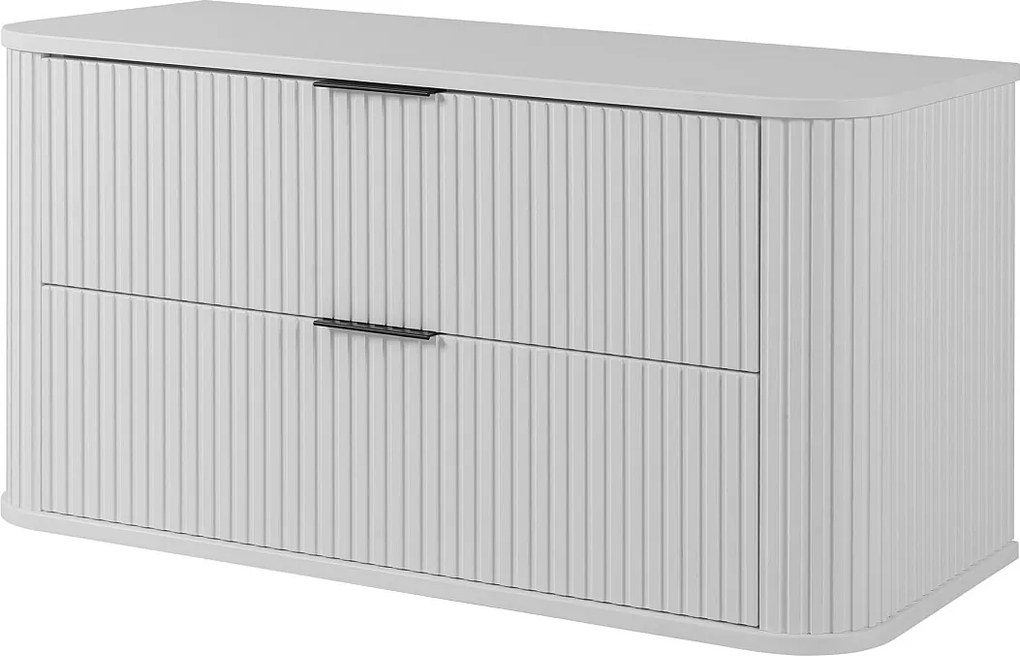 Szafka łazienkowa, matowa biel, czarny uchwyt, 41,5 x 100 x 51,7 cm