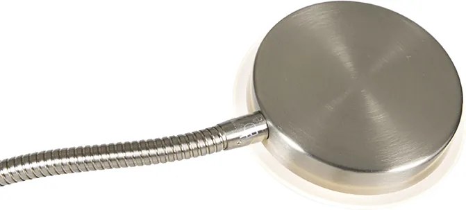 Nowoczesna lampa podłogowa stalowa z wbudowanym LED z możliwością ściemniania i ramieniem do czytania - Strela