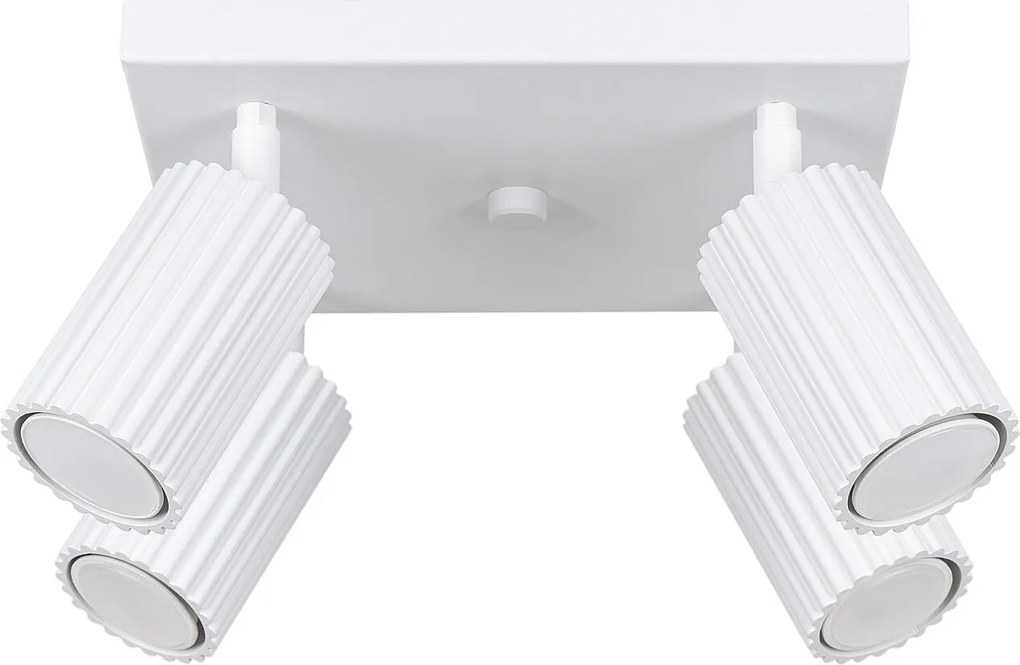 Lampa Sufitowa Minimalistyczny Karbon, Aluminium - 4 Źródło - L.25 X H.16.5 Cm - Biały