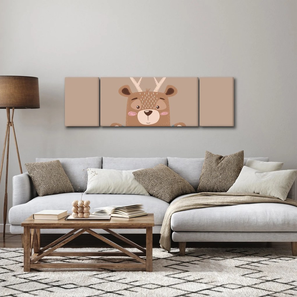 Obraz - Jeleń w koszuli w paski (170x50 cm)