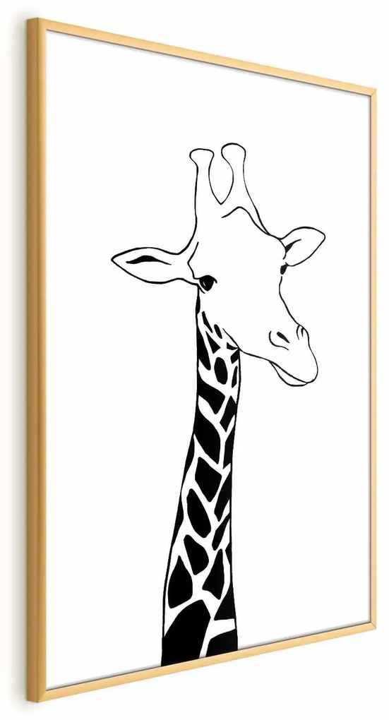 Plakat Kraciasta szyja 40x60 cm z ramą złotą bez marginesu ARTGEIST B
