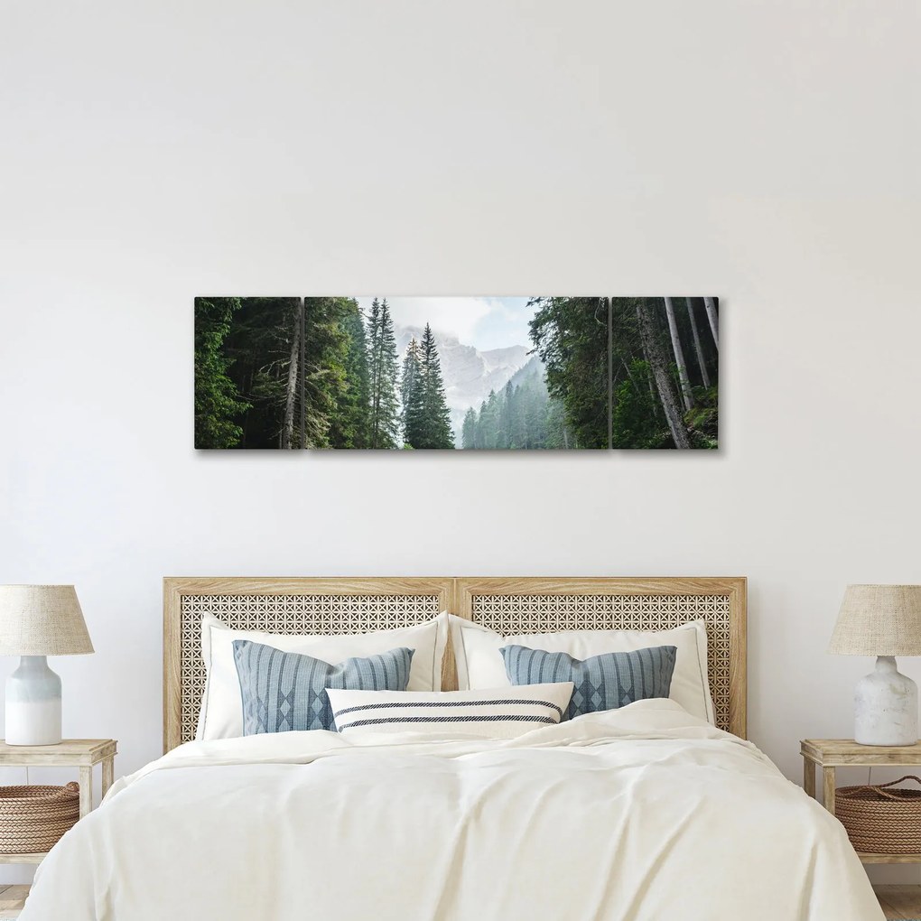 Obraz leśnego jeziora (170x50 cm)
