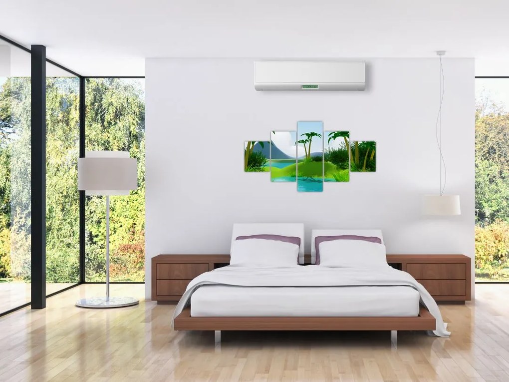 Obraz - Jeziora w dżungli (125x70 cm)