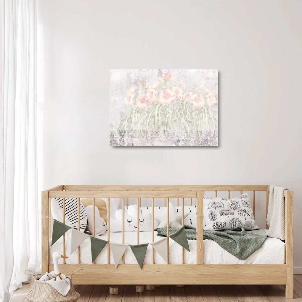 Obraz na szkle - Freska lilii (70x50 cm)