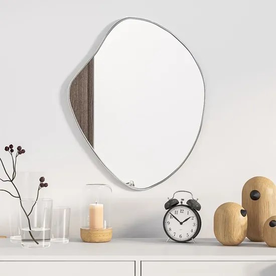 Srebrne eleganckie lustro 50x40 cm L3-Z86