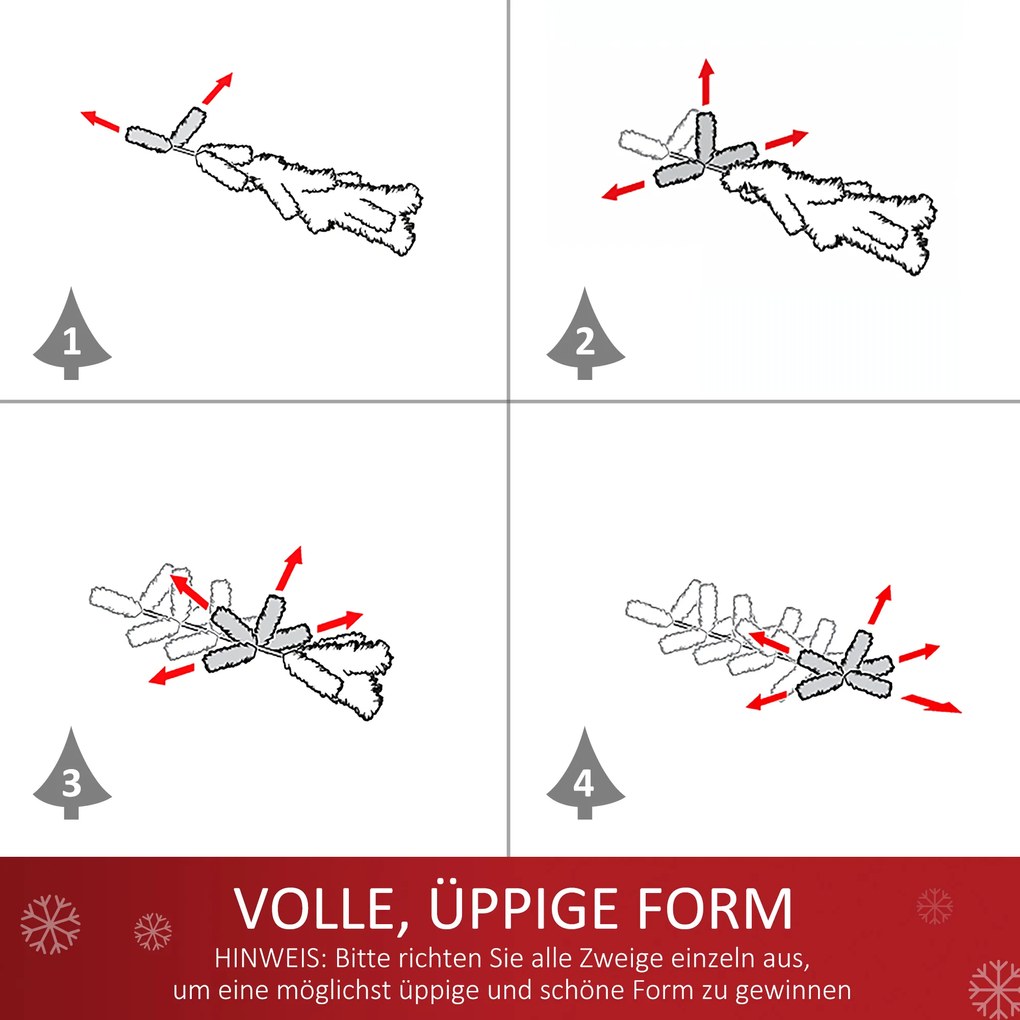 Choinka HOMCOM drzewko świąteczne z jagodami ostrokrzewu, bombkami i lampkami LED, kolor zielony, PVC, ∅20 x 60 cm | Aosom PL