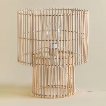 Lampa Stołowa Z Rattanu Felicia Miel - Sklum