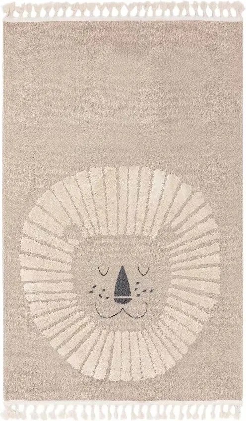 Beżowy dywan z motywem lwa do pokoju malucha MOMO