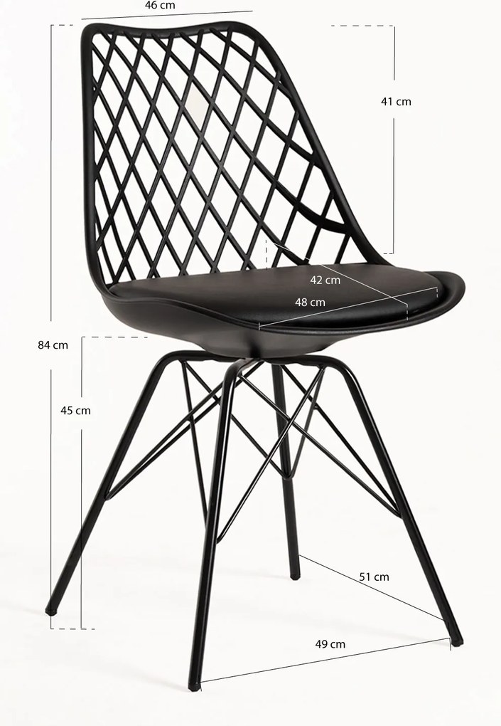 Zestaw 4 krzese Iron Mima