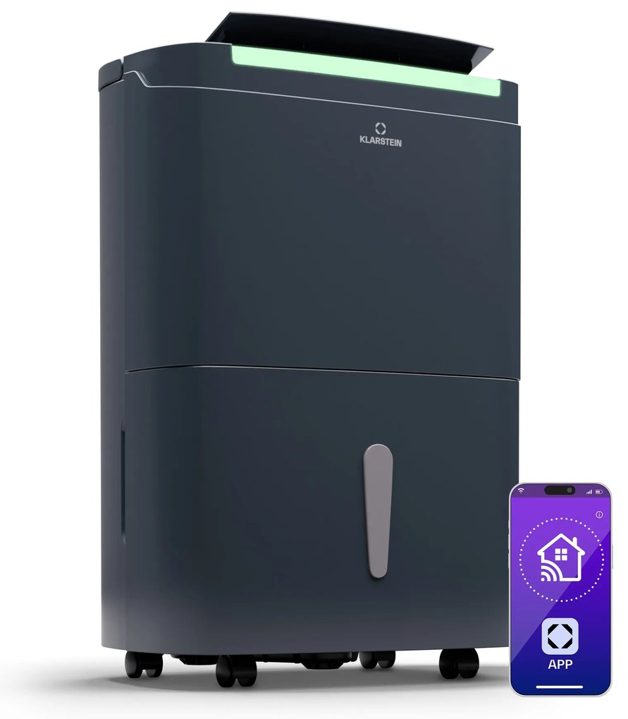 Klarstein DryFy Connect 40 Smart, osuszacz powietrza, WiFi, kondensacyjny, 40 l/doba, 60-70 m²