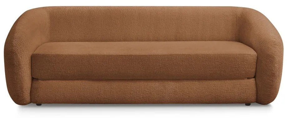 Ceglasta rozkładana sofa z tkaniny szenilowej 228 cm Neyo – Bobochic Paris