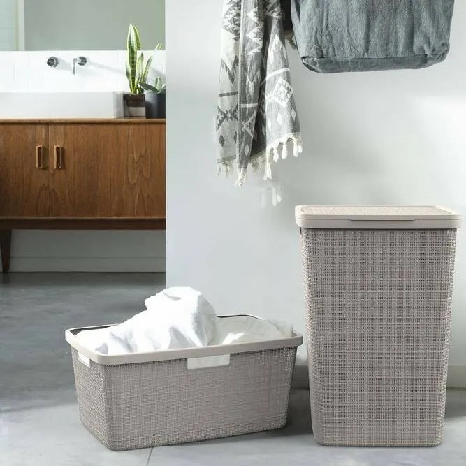 Curver Kosz na czystą bieliznę Jute 46 l, taupe