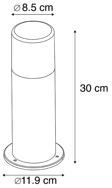 Zewnetrzna Nowoczesna zewnętrzna lampa stojąca czarna klosz mleczny 30cm - Odense Nowoczesny Oswietlenie zewnetrzne