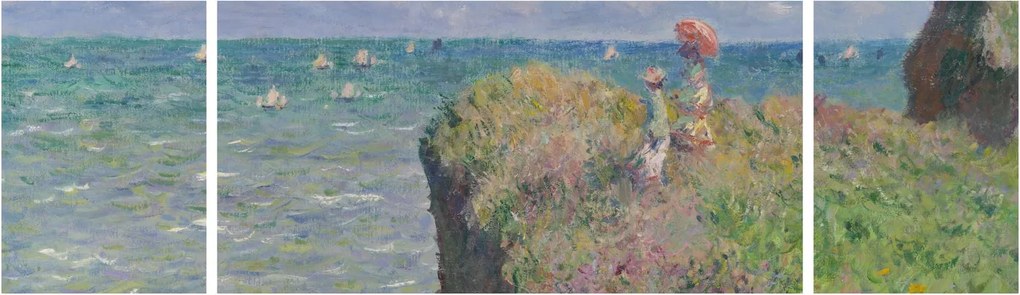 Obraz - Claude Monet, Cliff Walk at Pourville, reprodukcje (170x50 cm)