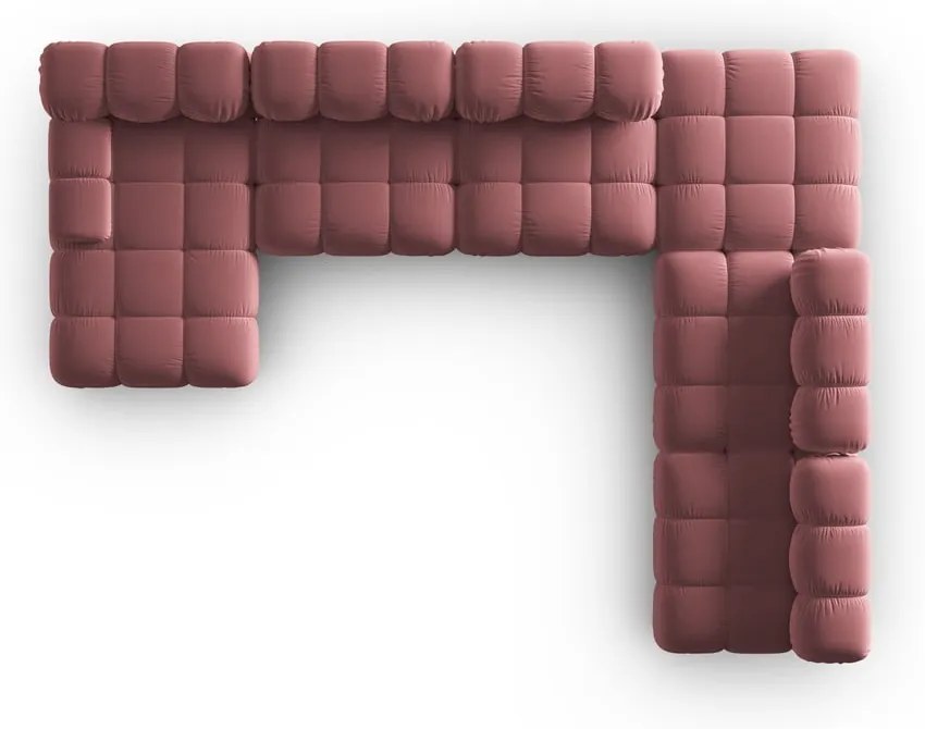 Różowa aksamitna sofa 379 cm Bellis – Micadoni Home