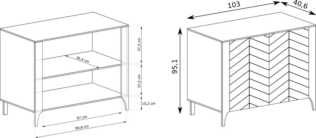 Komoda ALICANTE 103 cm do Salonu Sypialni Czarny