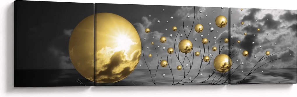 Obraz kul w kolorze ochry (170x50 cm)