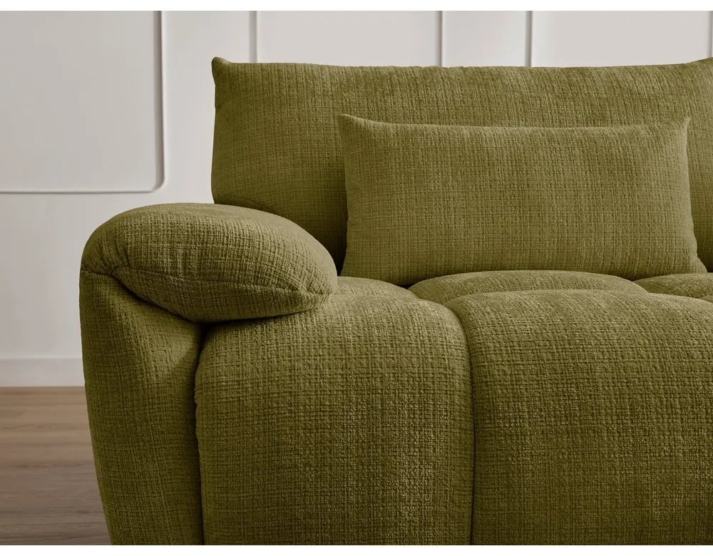 Zielona sofa z tkaniny szenilowej 264 cm Ivane – Bobochic Paris