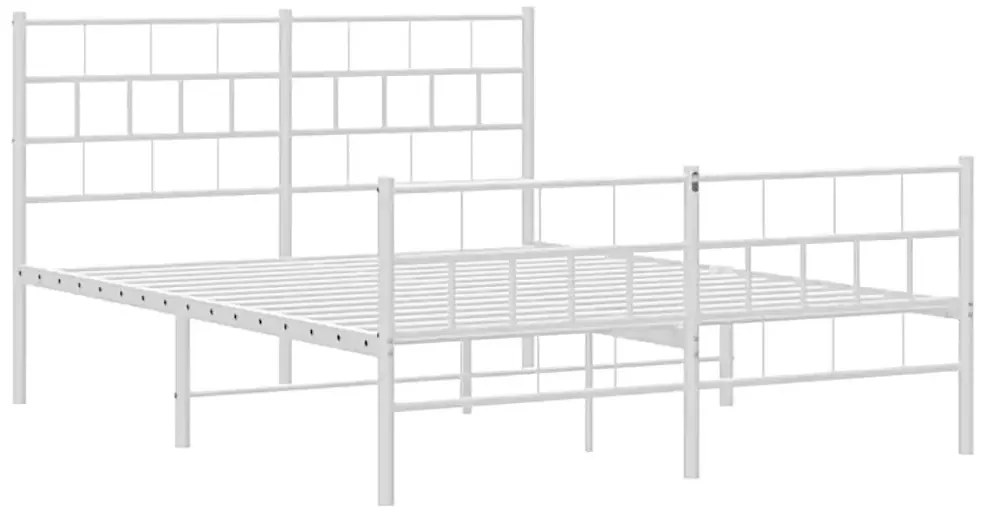 Białe podwójne metalowe łóżko 140x200 - Aretuza