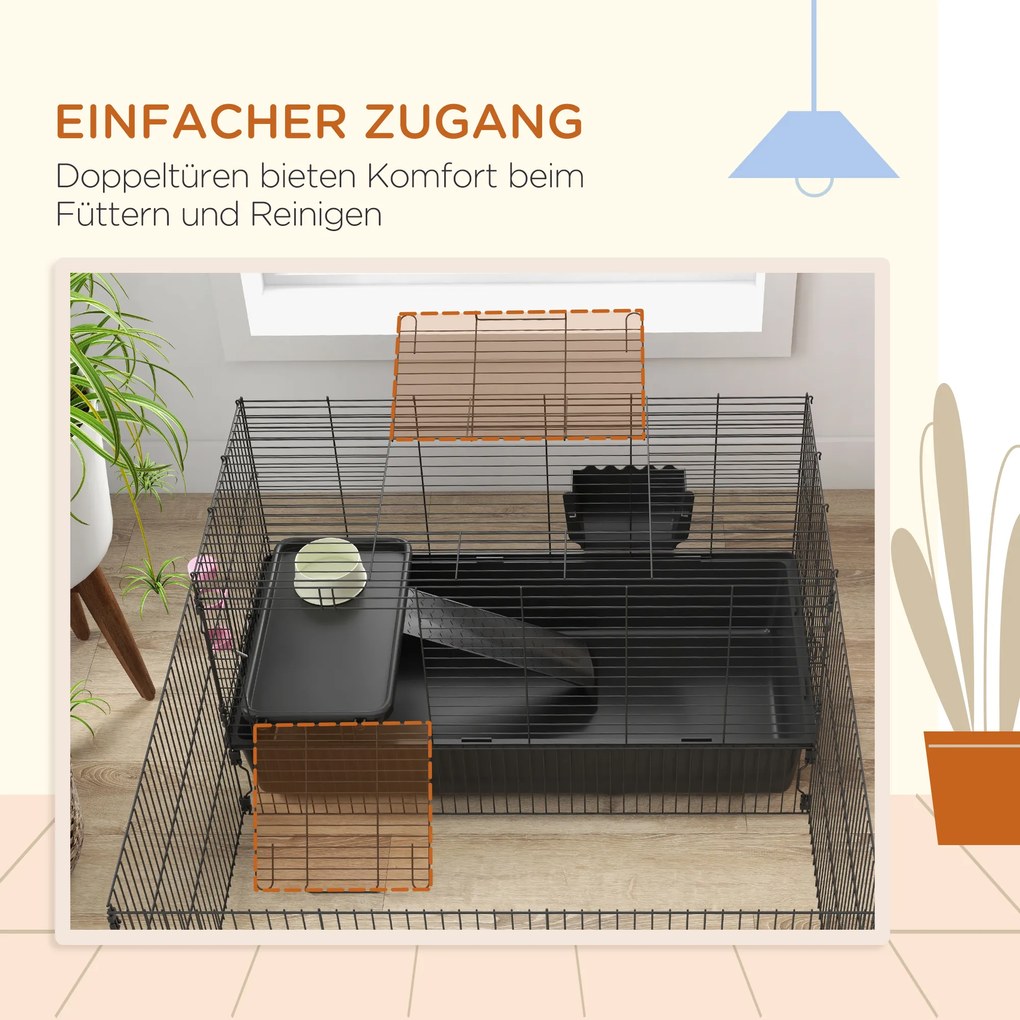 PawHut Klatka dla małych zwierząt z miską na jedzenie