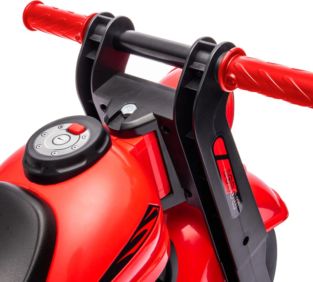 AIYAPLAY Pojazd na biegunach, Motocyklowy design, Muzyka i bańki mydlane, dla dzieci 2-5 lat, Czerwony