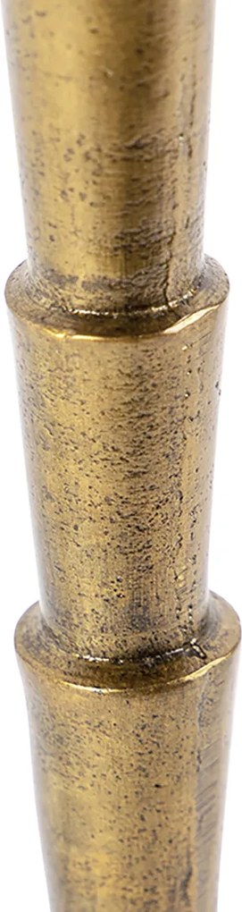 Lampa stołowa brązowa z aksamitnym abażurem taupe 35 cm - Pisos