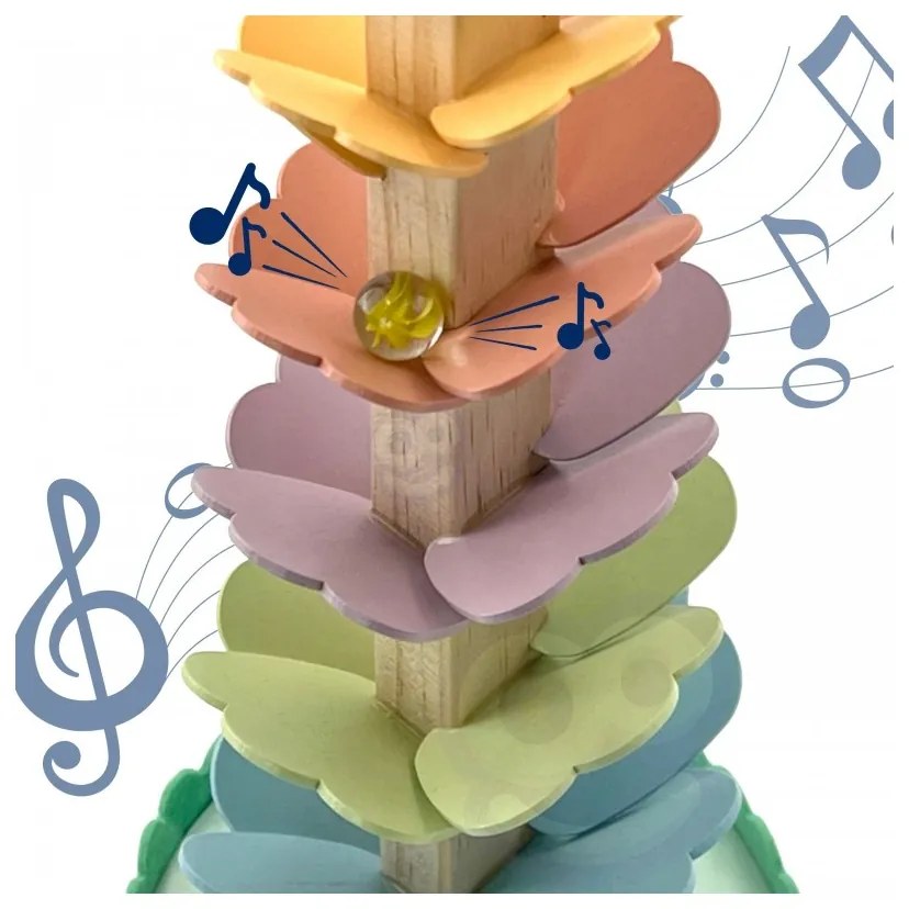 Woopie green drewniany kulodrom muzyczne drzewko tęczowe montessori fsc