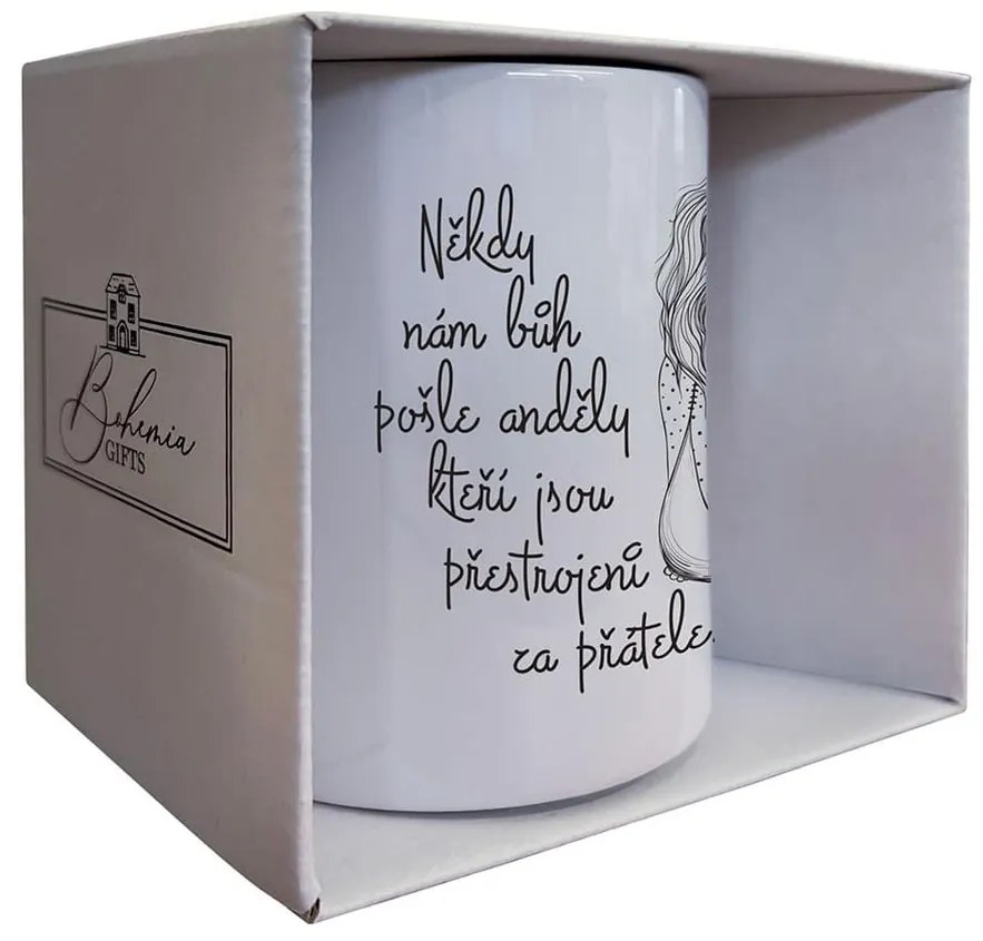 Bohemia Gifts Kubek ceramiczny - Anioły i przyjaciele, 350 ml