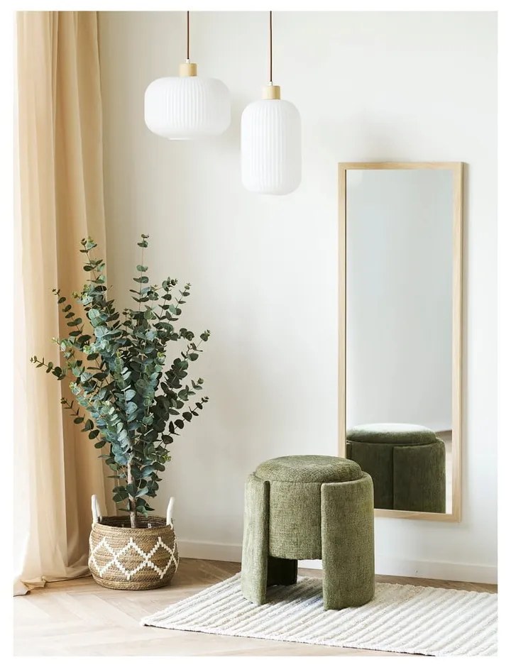 Puf z tkaniny szenilowej w kolorze khaki Walsdorf – House Nordic