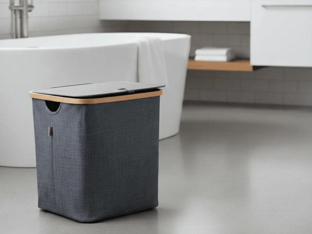 Kosz na pranie NOLVIO 50 L, niebieskoszary