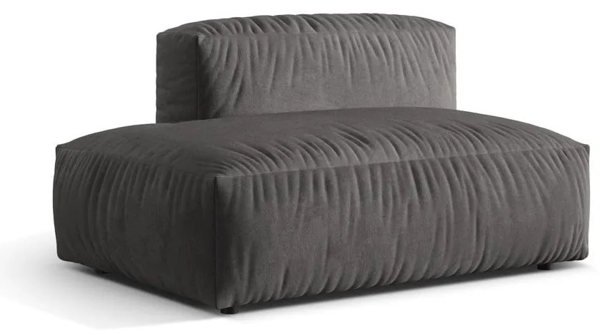 Szary aksamitny moduł sofy (lewostronny) Martina – Micadoni
