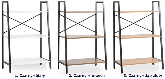 Industrialny niski regał na książki czarny + orzech - Hogi
