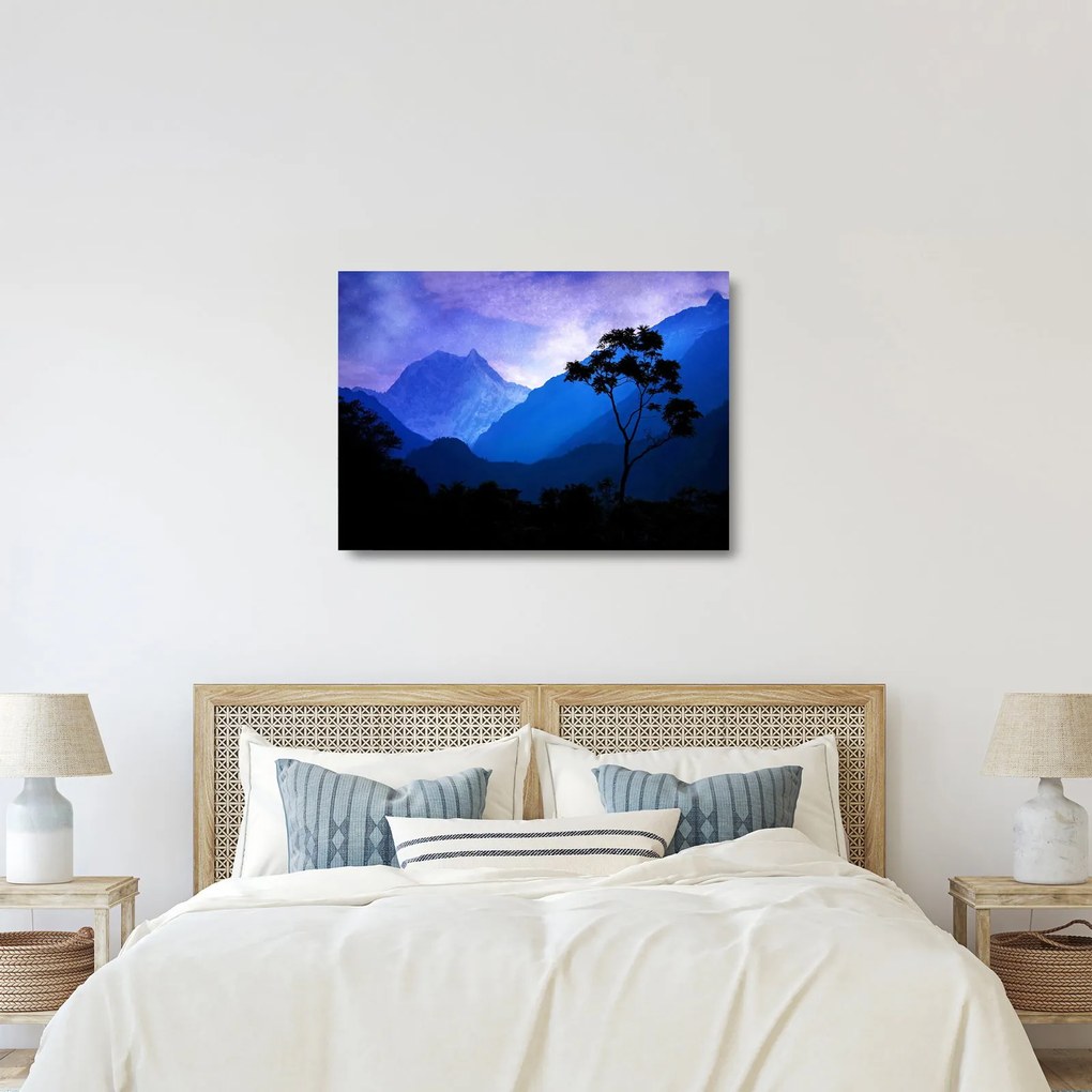 Obraz na szkle - Nocne niebo w Nepalu (70x50 cm)