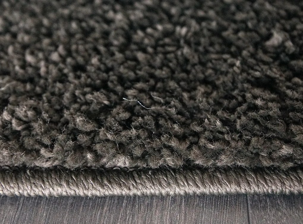 Dywan shaggy Best ciemny brąz 160 cm x 160 cm koło