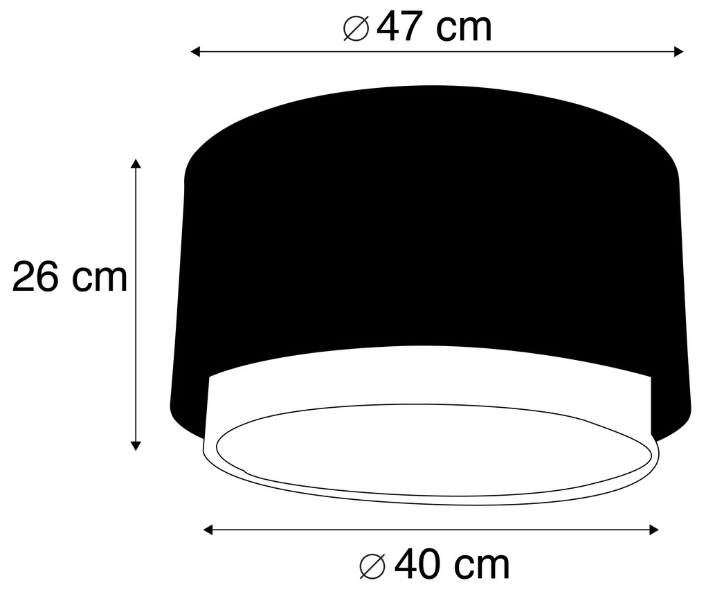 Abażur tkaninowy czarny 40/47/26 ze złotym wnętrzem