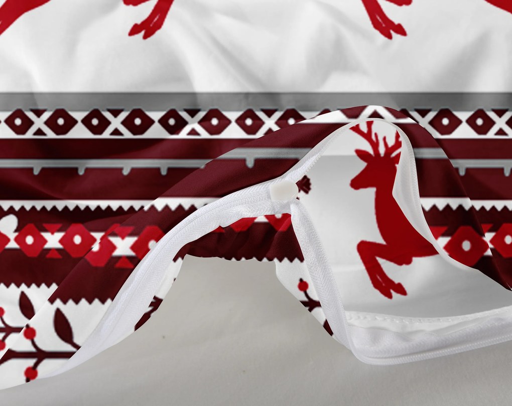 PrzytulneMieszkanie.pl PrzytulneMieszkanie.pl Pościel z mikrofibry JELEŃ I PŁATEK czerwona