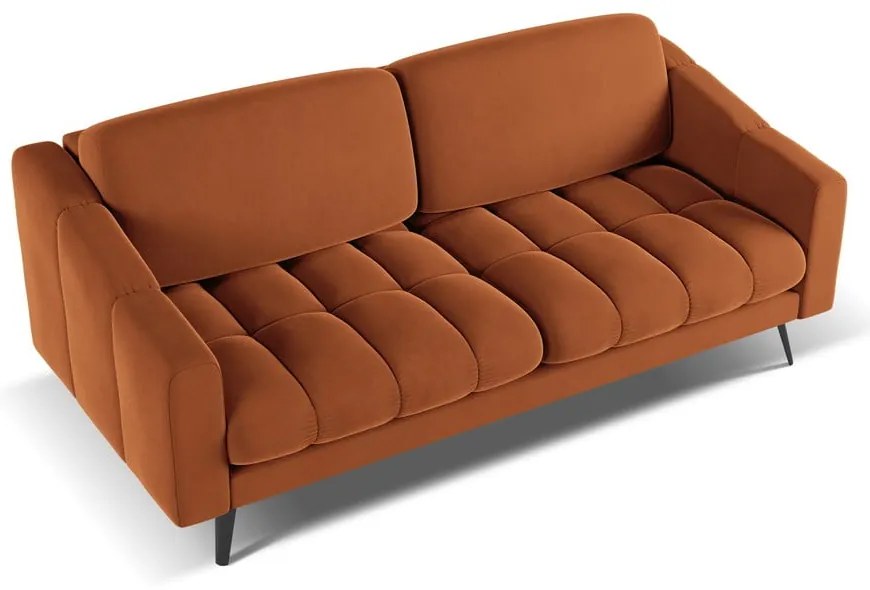 Pomarańczowa aksamitna sofa 202 cm Nalu – Makamii