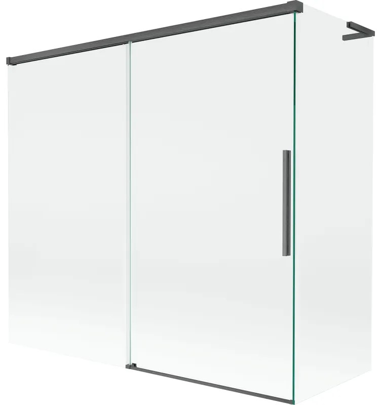 Mexen Rox L parawan nawannowy 2-skrzydłowy rozsuwany 170 + 80 x 150 cm, transparent, gun gray szczotkowany - 8C9L-170-080-66-00