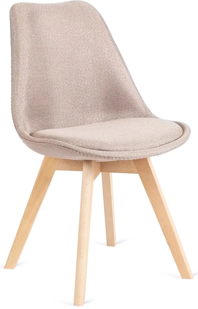 Zestaw Stół Okrągły Rozkładany HARRY 102-142 cm Dąb Artisan i 4 Krzesła NEVEL Beżowe Skandynawskie