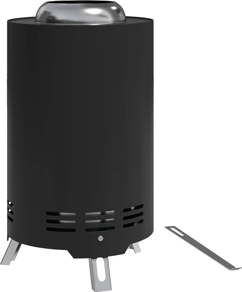 Outsunny Bezdymna miska ogniowa Ø16x25cm ze stali nierdzewnej z szufelką Czarna