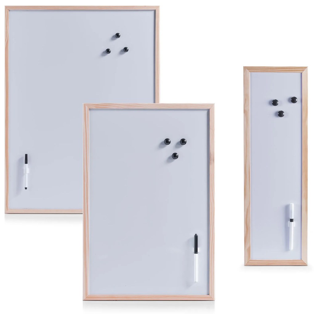 Biała tablica magnetyczna z pisakiem, 20 x 60 cm