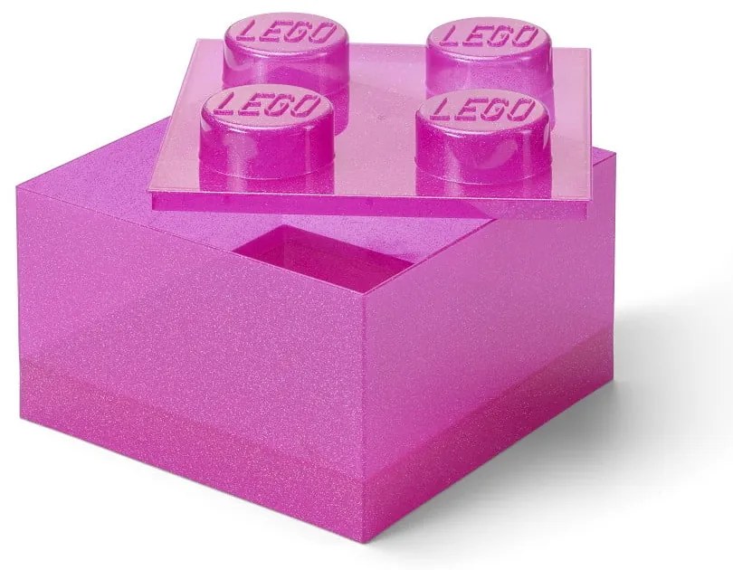 Różowy plastikowy pojemnik dziecięcy 25x25x18 cm – LEGO®