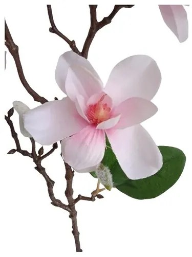 Sztuczna gałązka magnolii jasnoróżowa, 64 cm