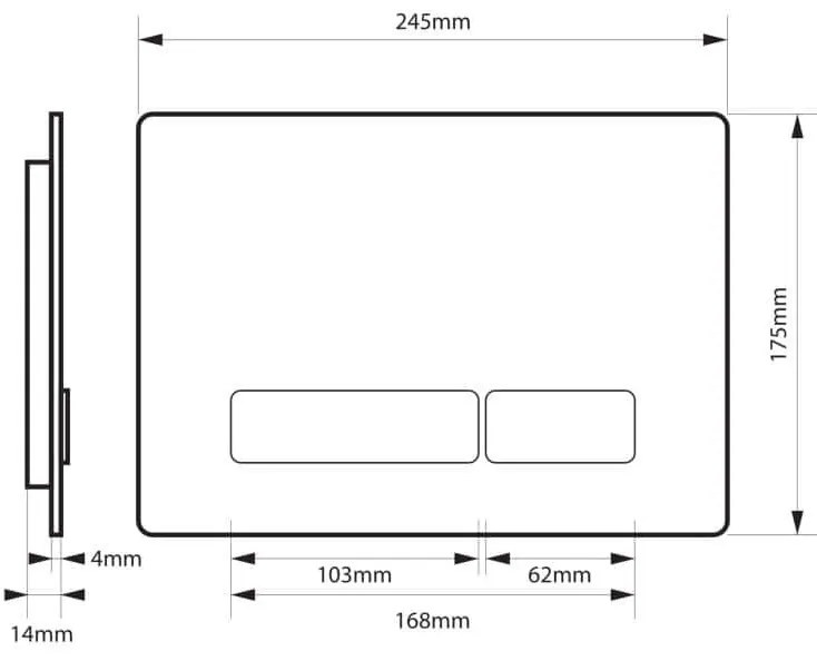 Przycisk spłukujący szklany czarny IPPO