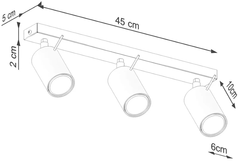 Trzpunktowa czerwona lampa w loftowym stylu - 9X M064 P3-Z80