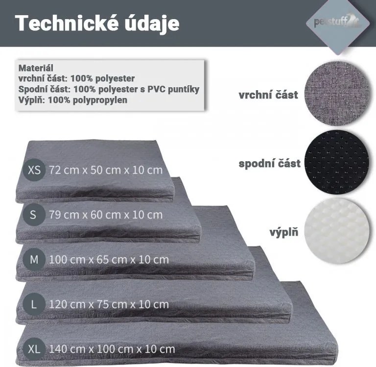 Poduszka dla psa w rozmiarze XL, jasnoszara, 140 x 100 x 10