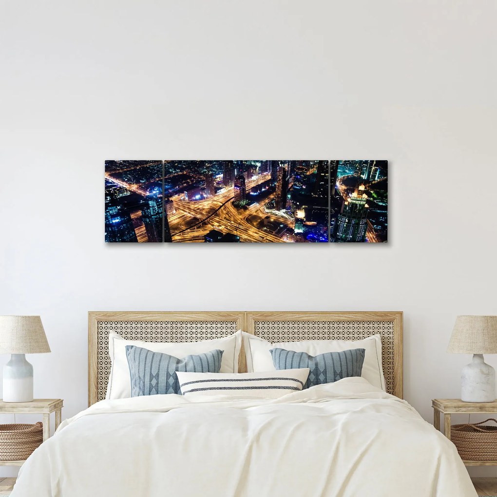Obraz miasta nocą (170x50 cm)