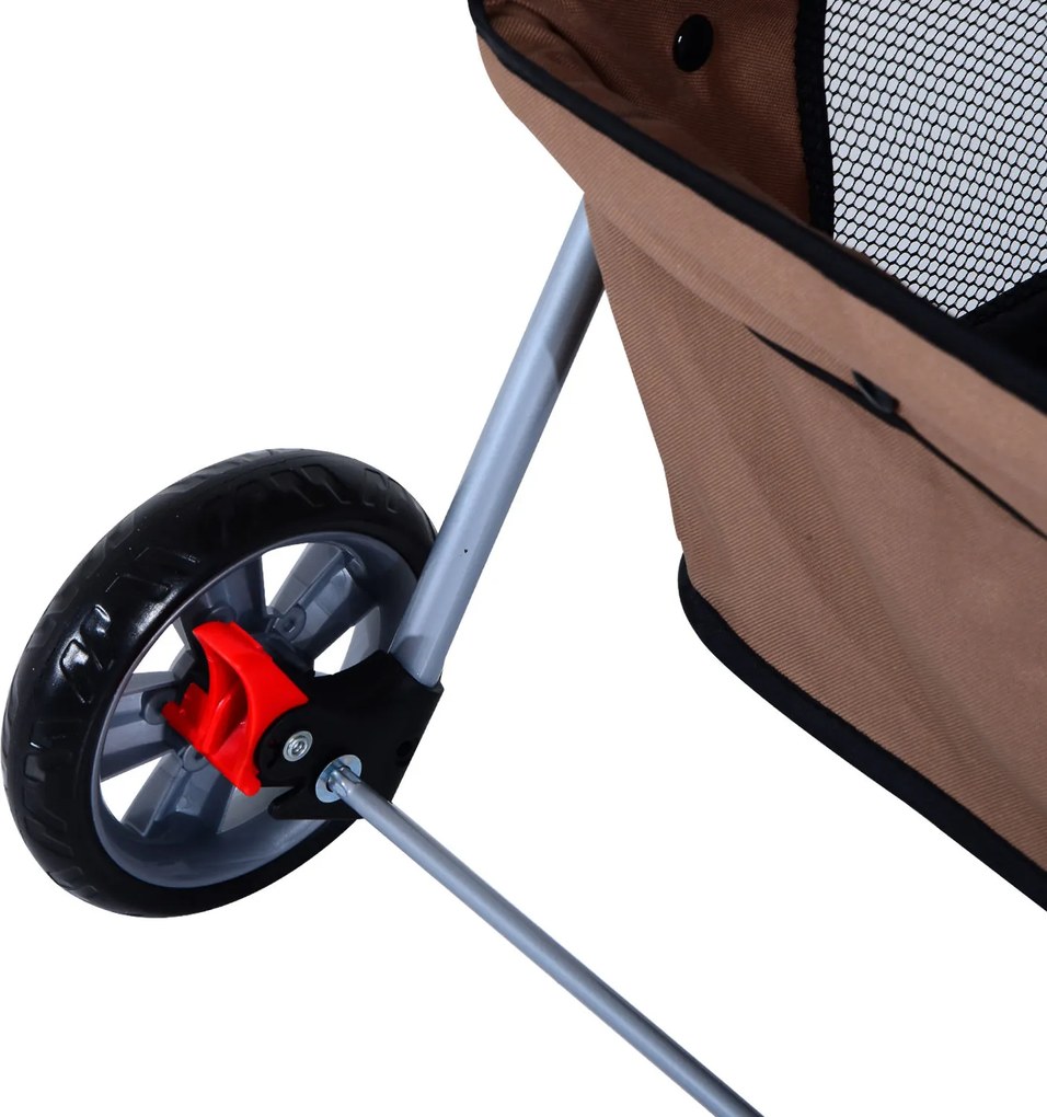 Outsunny Wózek dla Psa Kota Składany Kawowy do 15kg | Aosom PL