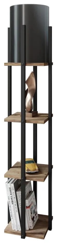 Lampa podłogowa z półeczkami NORA 1xE27/40W/230V czarny/brązowy