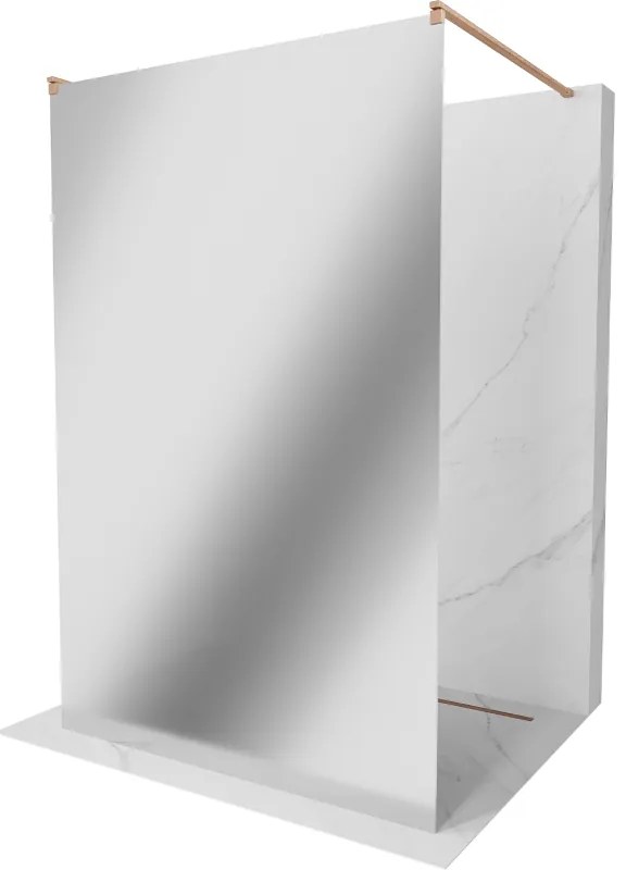 Mexen Kioto ścianka prysznicowa wolnostojąca 100 x 200 cm, lustro 8 mm, miedź szczotkowana - 800-100-002-65-50